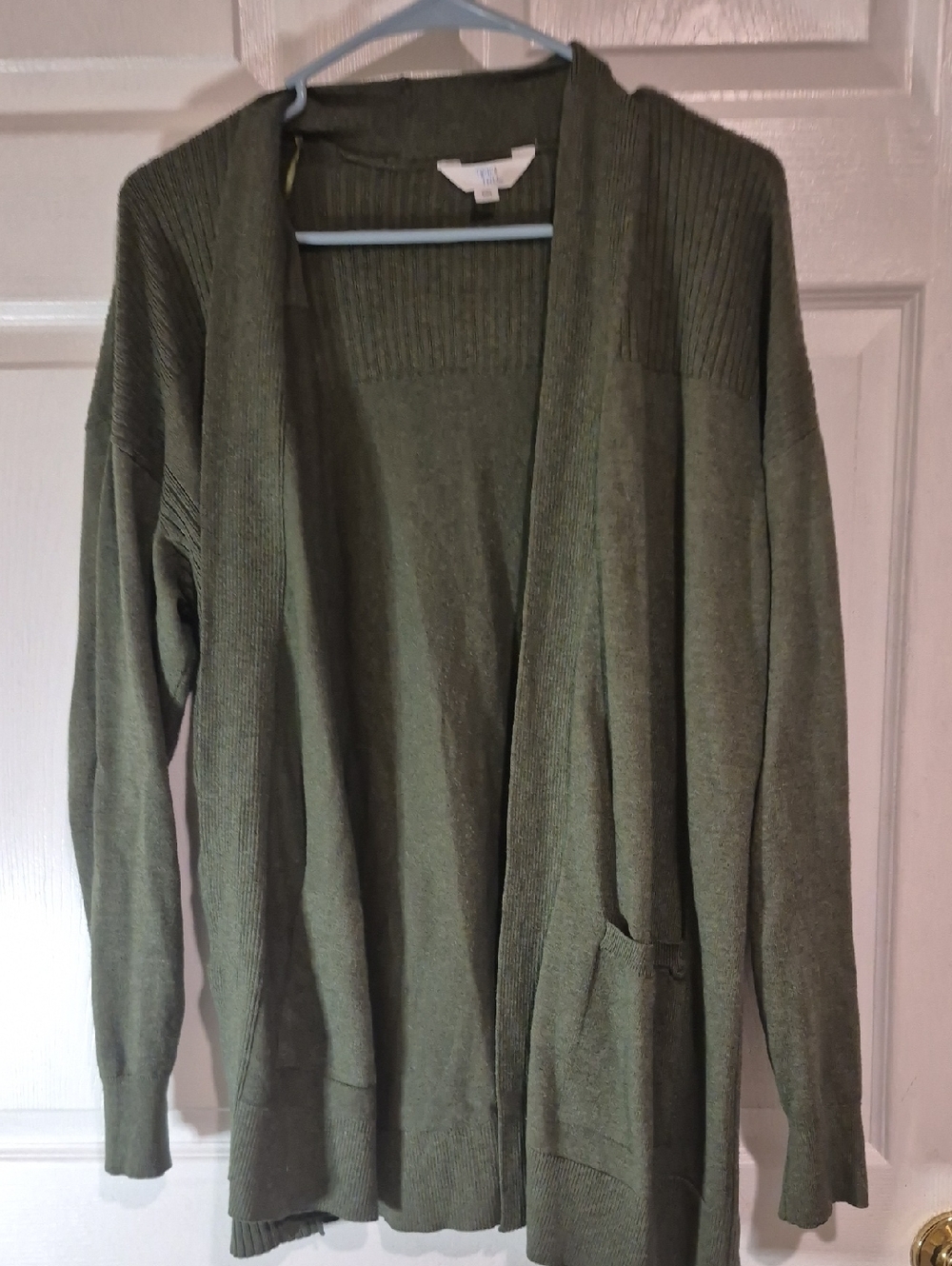 Olive Open-Front Women's Cardigan Sweater